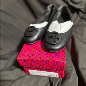 Tory Burch Black Flats